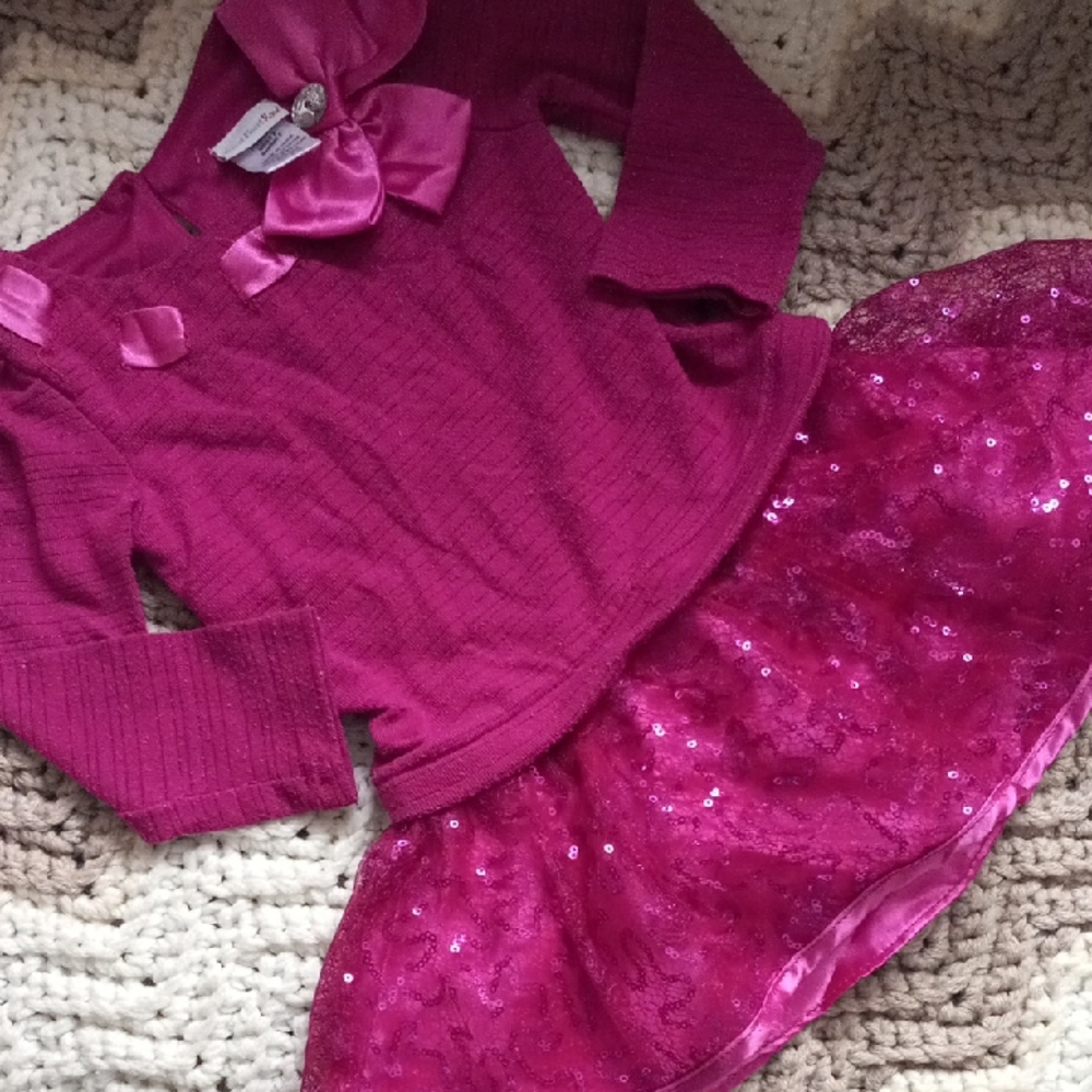 Sweet Heart Rose Pink Sequin Sweater Dress